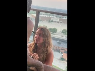 wife fucks with a foreigner on the balcony, i watch - cuckold, cuckold, homemade russian video
